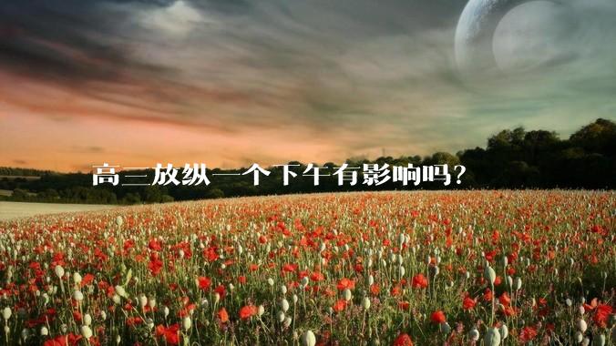 高三放纵一个下午有影响吗？